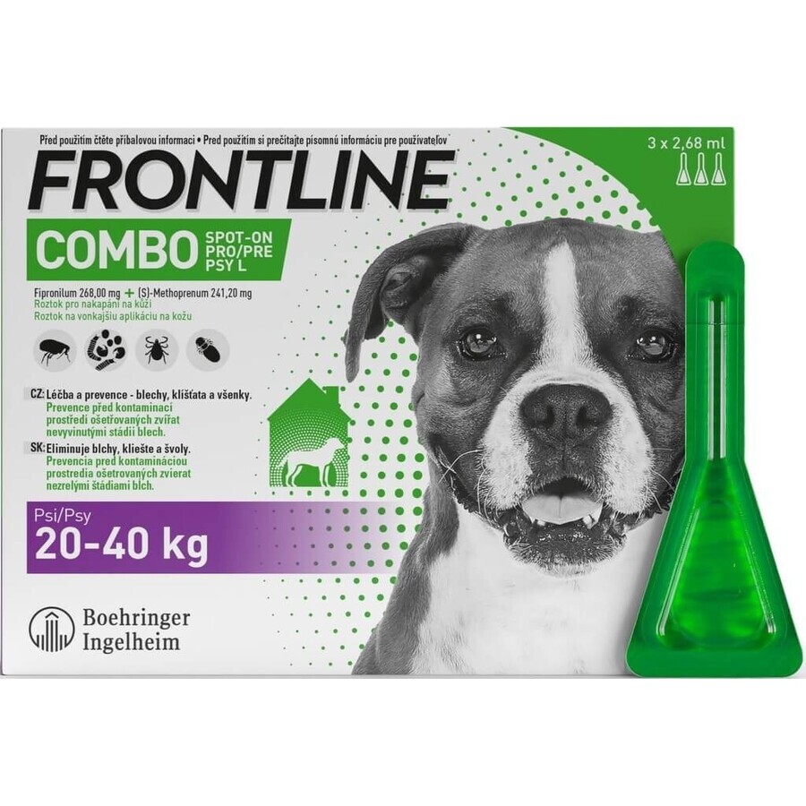 FRONTLINE COMBO spot-on per CANI L 3 x 2,68 ml 3x2,68 ml 3x2,68 ml, soluzione per cani