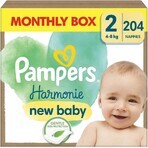 PAMPERS HARMONIE BABY DIAPERS V.2 4-8KG 204KS 1×204 pcs, pañales en tamaño 2