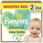 PAMPERS HARMONIE BABY DIAPERS V.2 4-8KG 204KS 1×204 pcs, pañales en tamaño 2