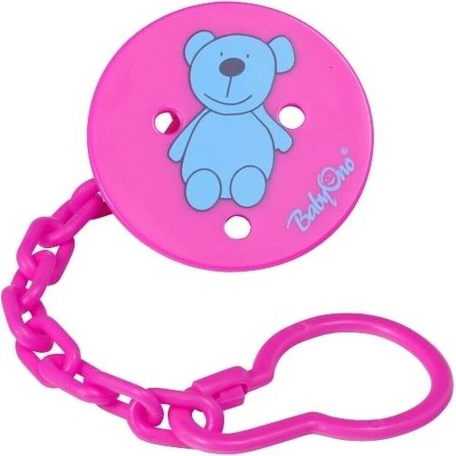 BABYONO Clip per ciuccio rosa 0m+ 1×1 pz.