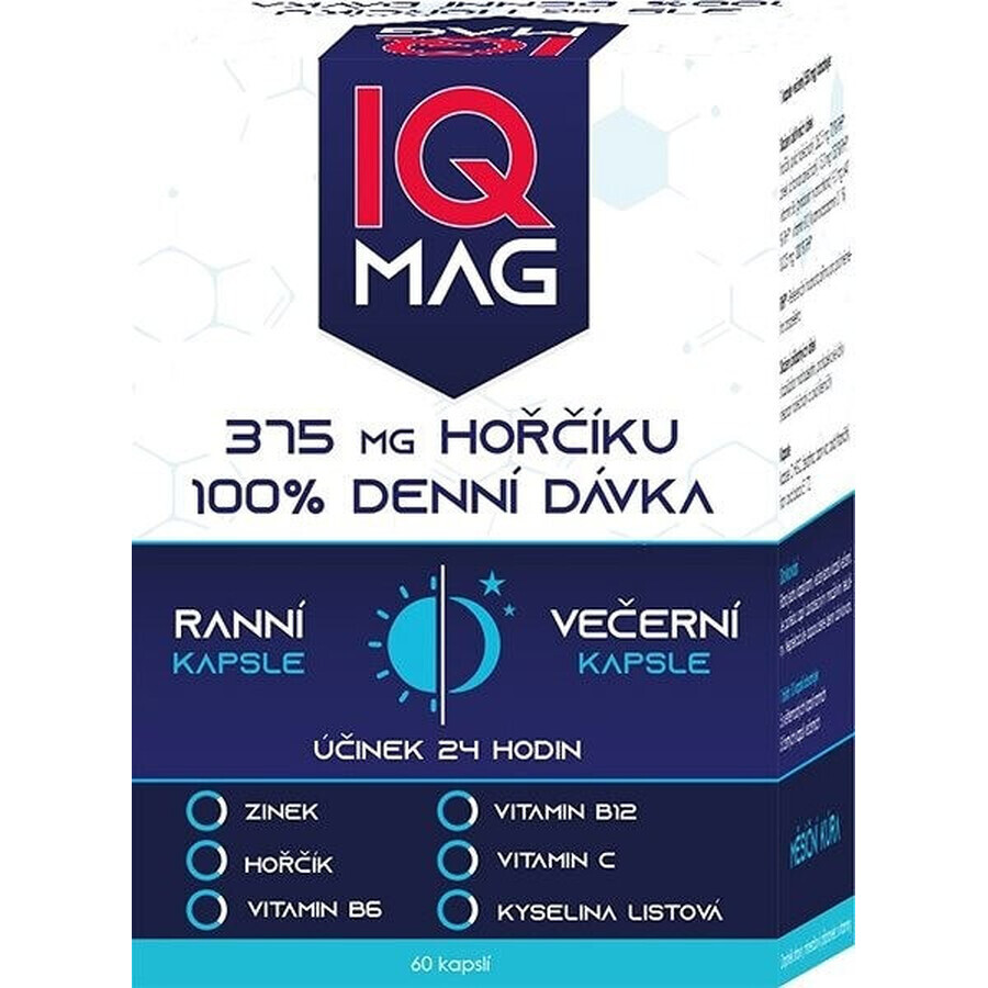 IQ MAG magneziu dimineața și seara 1×60 cps, supliment alimentar