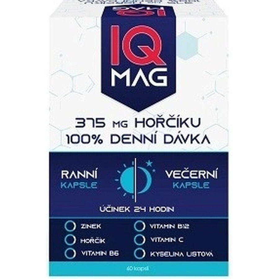 IQ MAG magneziu dimineața și seara 1×60 cps, supliment alimentar