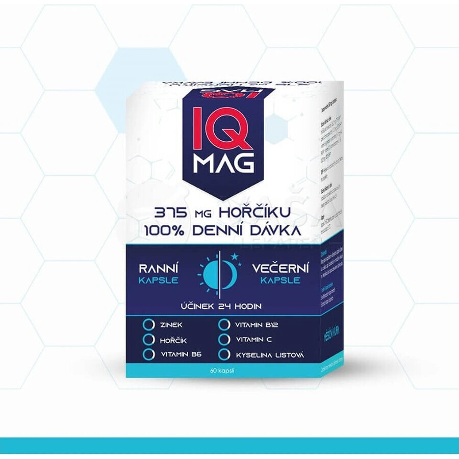 IQ MAG magneziu dimineața și seara 1×60 cps, supliment alimentar