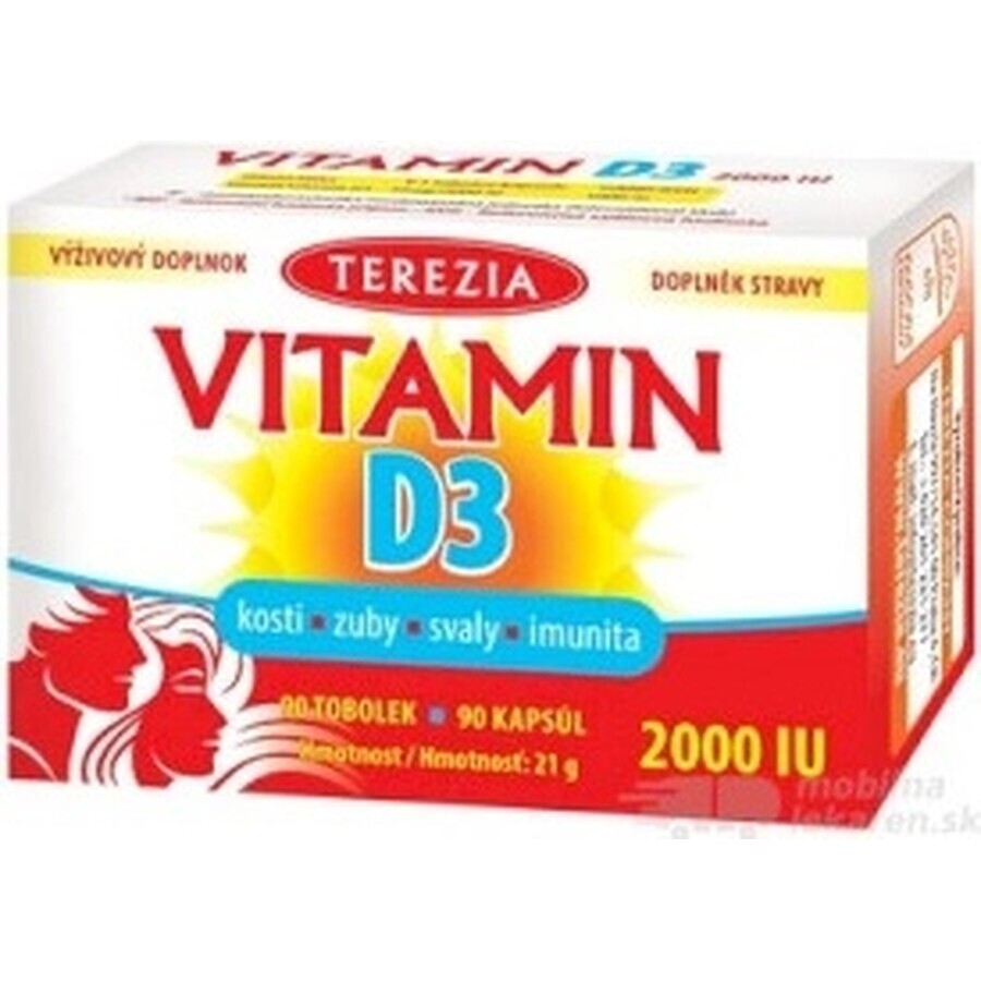 TEREZIA Vitamin D3 2000 IU 1×90 tbl, Nahrungsergänzungsmittel