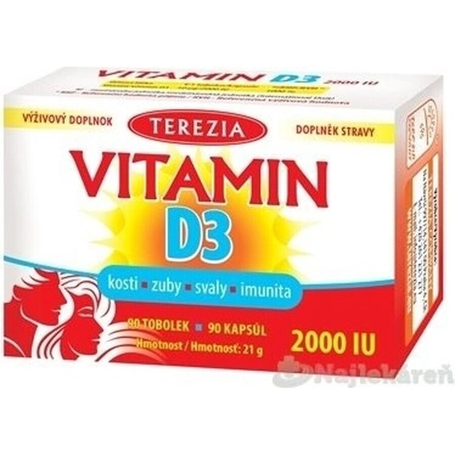 TEREZIA Vitamin D3 2000 IU 1×90 tbl, Nahrungsergänzungsmittel