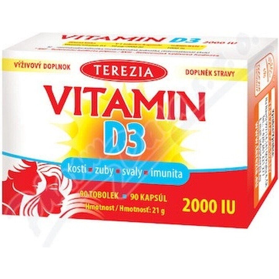 TEREZIA Vitamin D3 2000 IU 1×90 tbl, Nahrungsergänzungsmittel