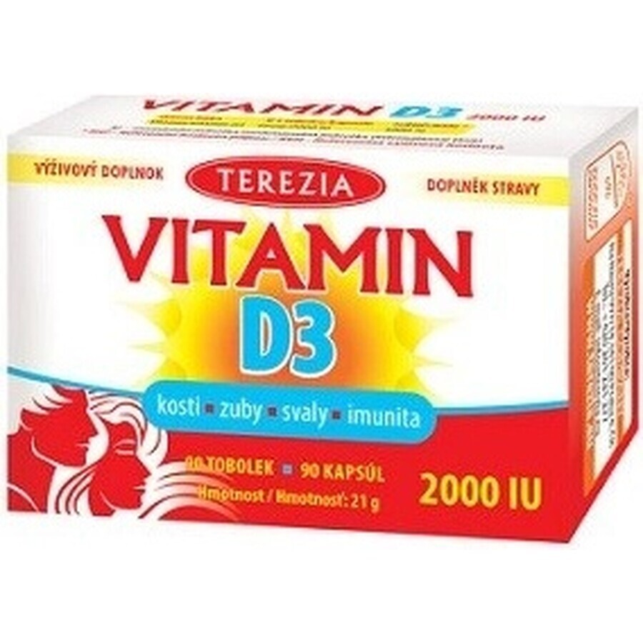 TEREZIA Vitamin D3 2000 IU 1×90 tbl, Nahrungsergänzungsmittel