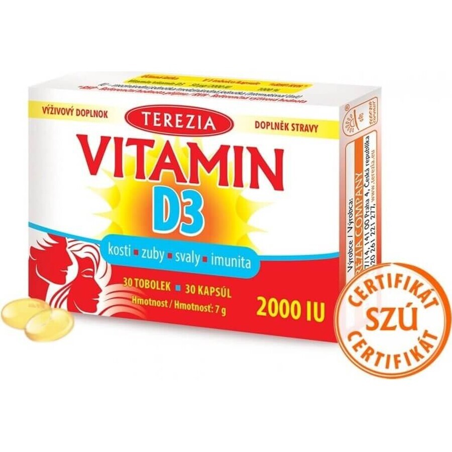 TEREZIA Vitamin D3 2000 IU 1×90 tbl, Nahrungsergänzungsmittel