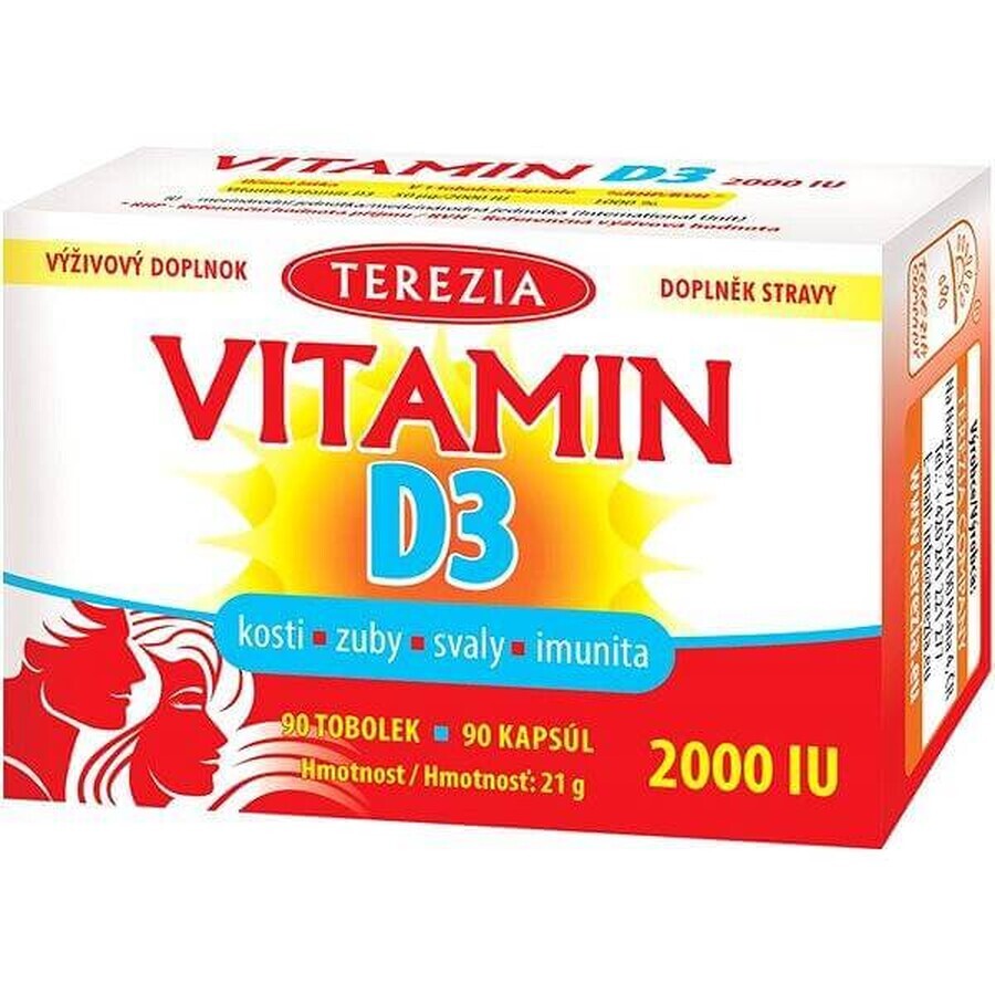 TEREZIA Vitamin D3 2000 IU 1×90 tbl, Nahrungsergänzungsmittel