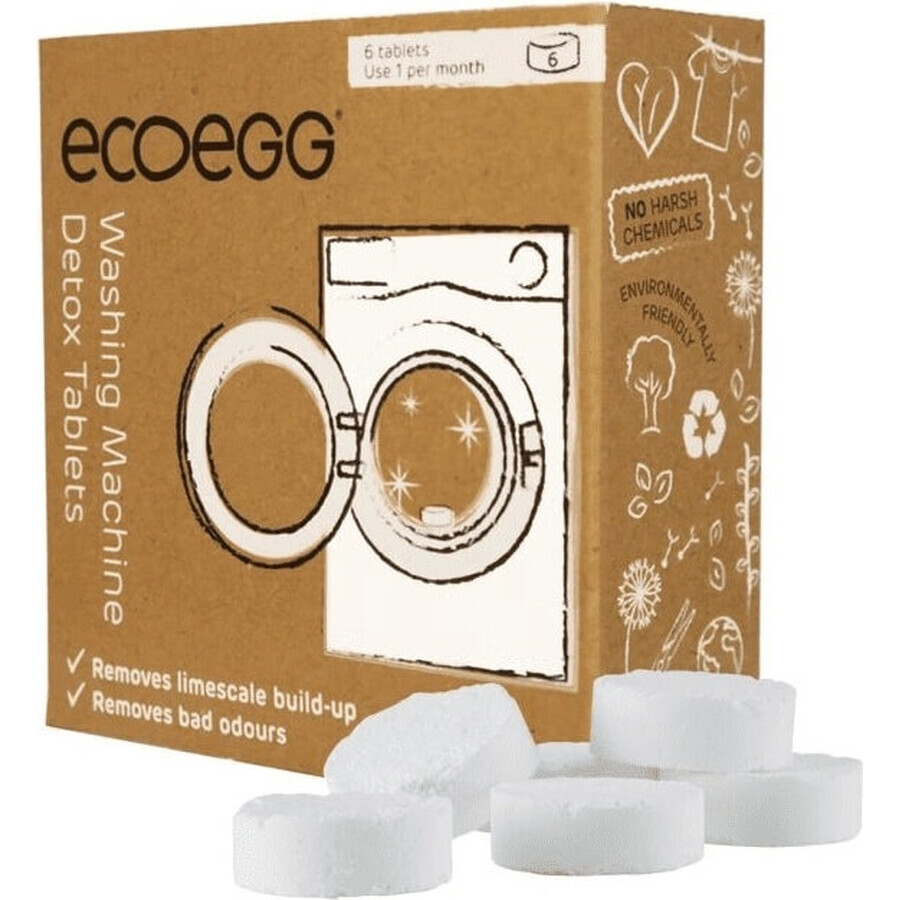 Ecoegg Compresse per la pulizia della lavatrice 1×6 pezzi, compresse per lavatrice