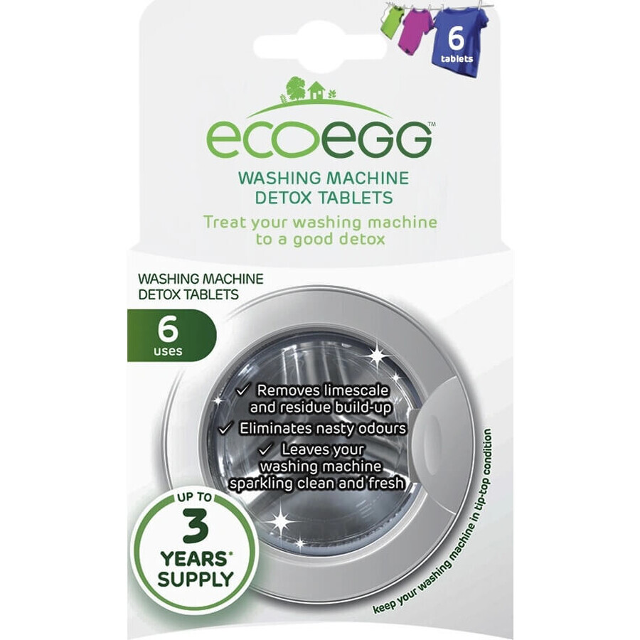 Ecoegg Compresse per la pulizia della lavatrice 1×6 pezzi, compresse per lavatrice