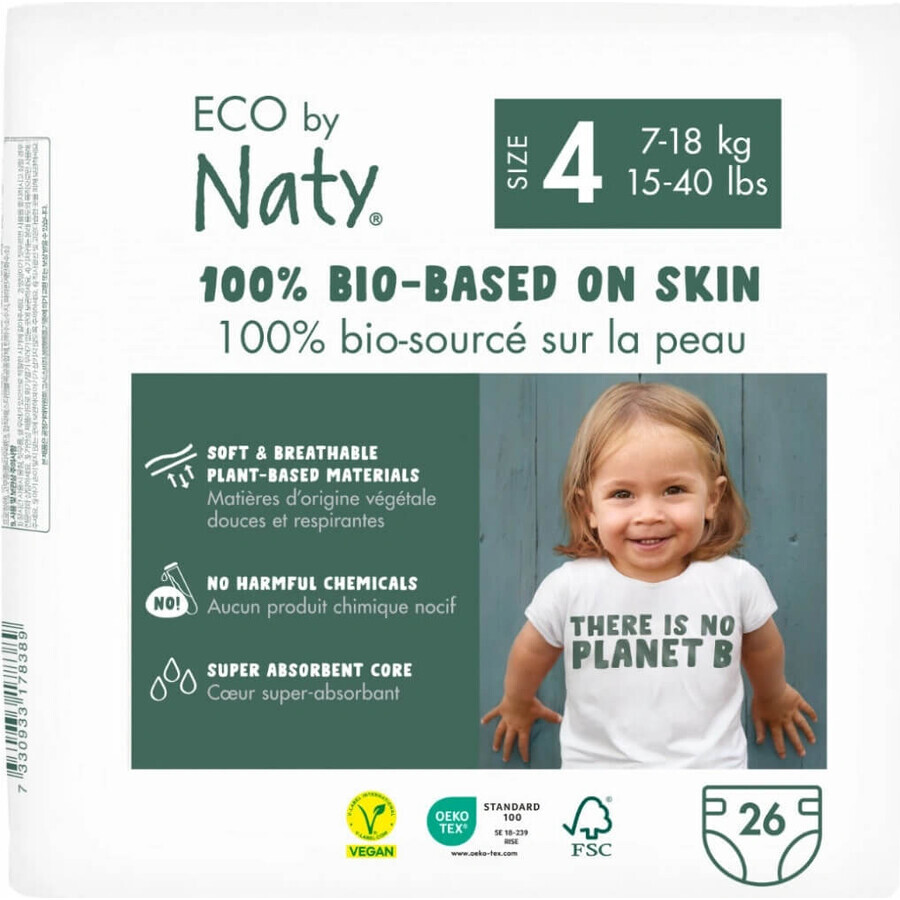 Eco by Naty Diapers Maxi 7 - 18 kg 1×26 pcs, diapers