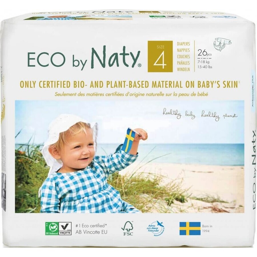 Eco by Naty Diapers Maxi 7 - 18 kg 1×26 pcs, diapers