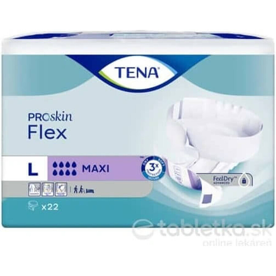 TENA Flex Maxi L 1×22 stuks, incontinentieslip met snel los te maken tailleband