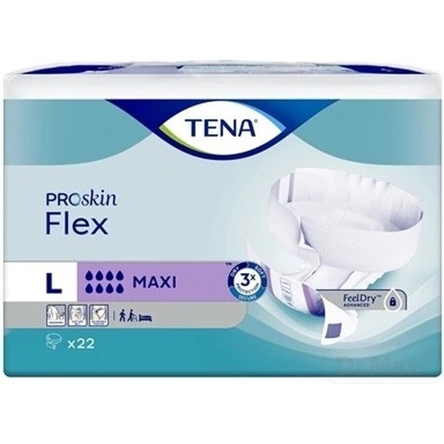 TENA Flex Maxi L 1×22 stuks, incontinentieslip met snel los te maken tailleband