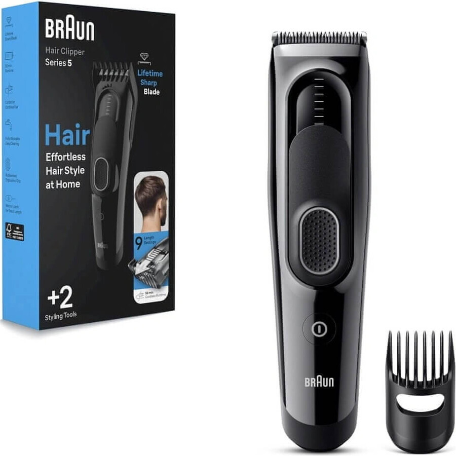 BRAUN HC 5310 negru 1×1 buc, mașină de tuns păr