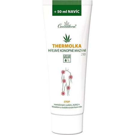 Cannaderm Thermolka - lubricante calentador de cáñamo 1×250 ml, gel de masaje