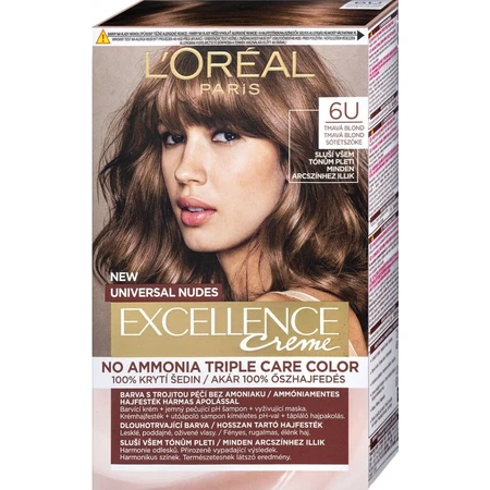 L'Oréal Paris Excellence Creme Universal Nudes permanente haarkleuring 6U Donker Blond 1×1 st, haarkleuring