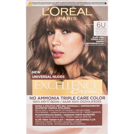 L'Oréal Paris Excellence Creme Universal Nudes permanente haarkleuring 6U Donker Blond 1×1 st, haarkleuring