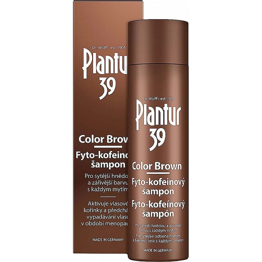 Shampooing Plantur 39 Colour Brown Phyto-caféine 1×250 ml, shampooing avec caféine