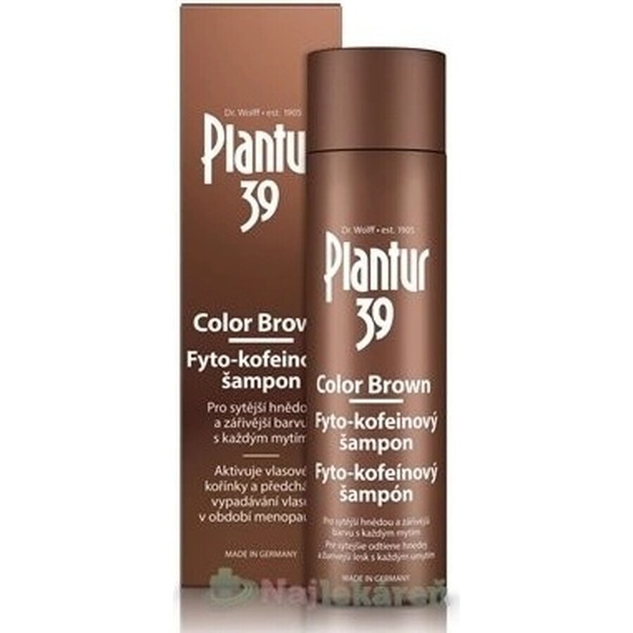 Shampooing Plantur 39 Colour Brown Phyto-caféine 1×250 ml, shampooing avec caféine