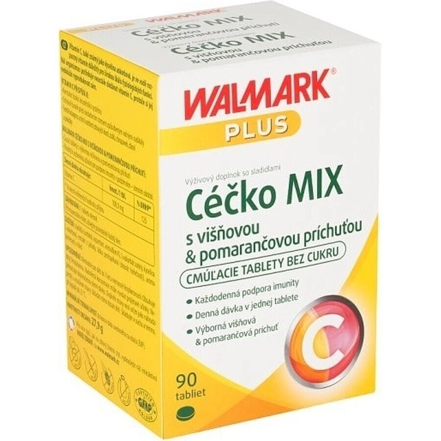 WALMARK Céčko MIX 1×90 tbl, vitamin C, (orange + cherry)