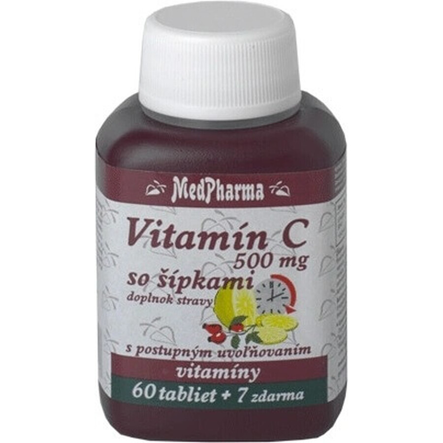 MedPharma VITAMINA C 500MG con flechas 1×37 tbl, liberación gradual