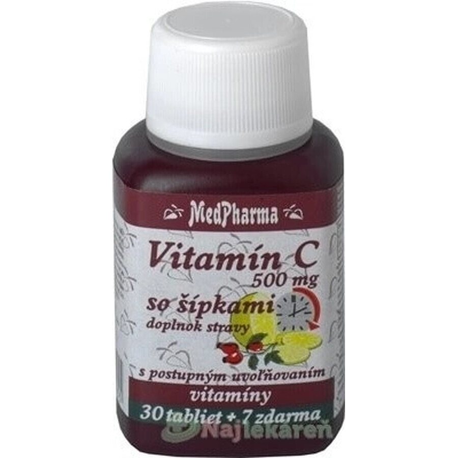 MedPharma VITAMINA C 500MG con flechas 1×37 tbl, liberación gradual