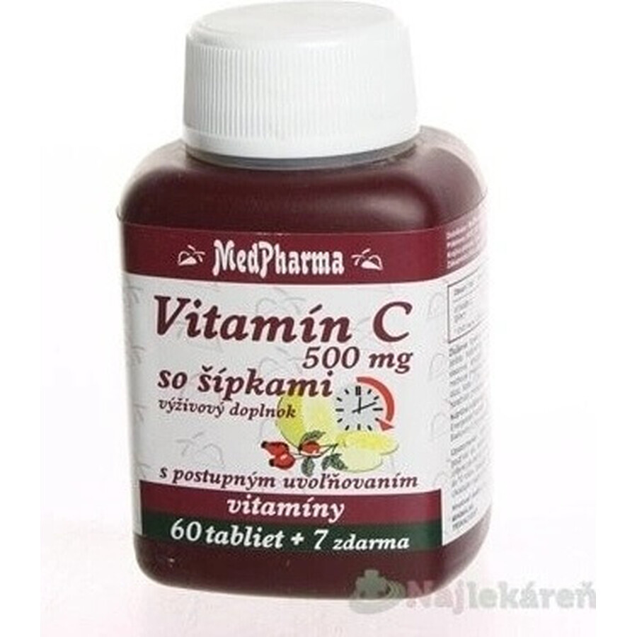 MedPharma VITAMINA C 500MG con flechas 1×37 tbl, liberación gradual