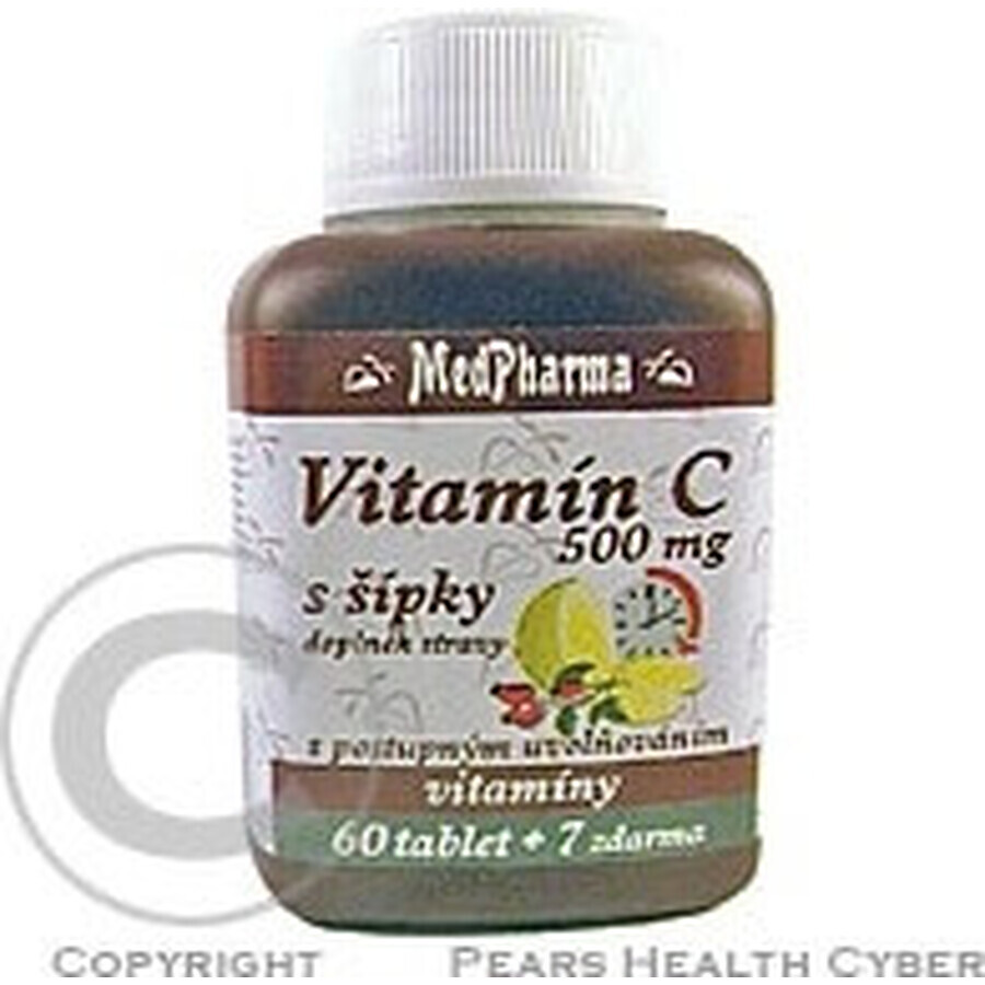 MedPharma VITAMINA C 500MG con flechas 1×37 tbl, liberación gradual