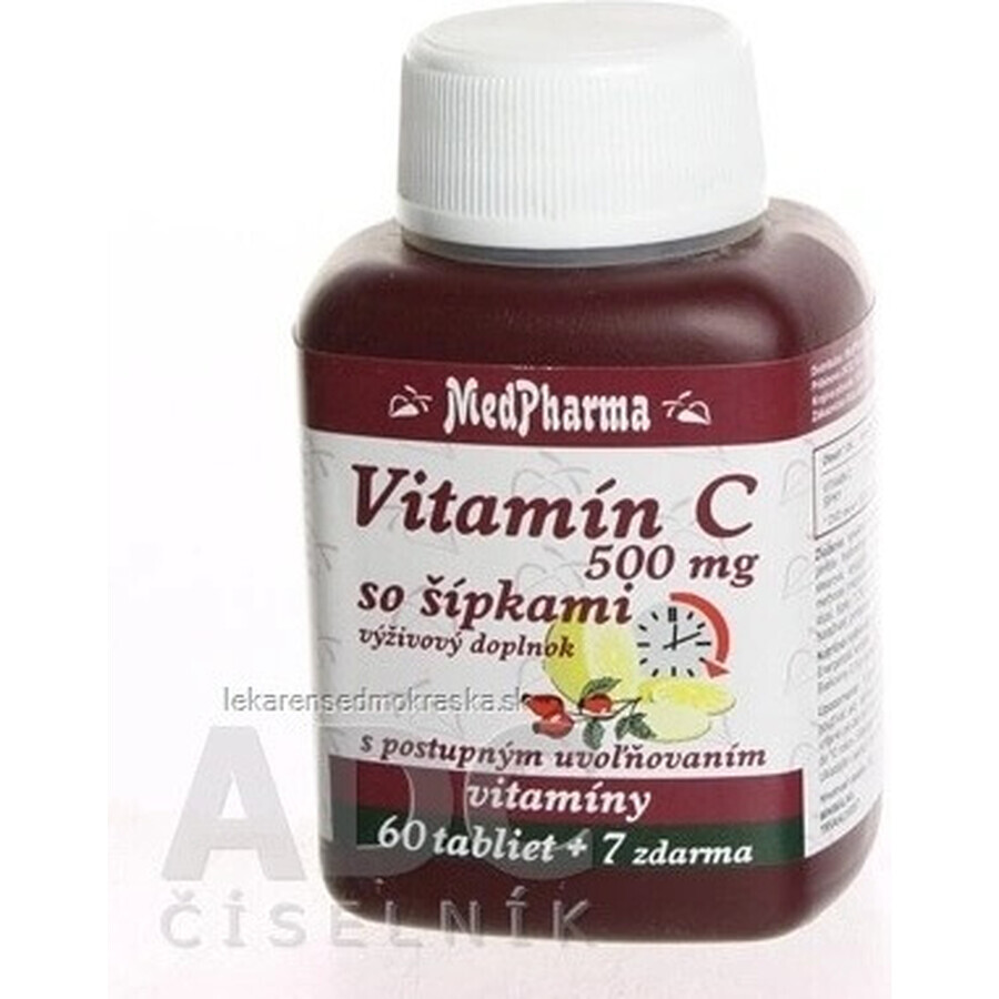 MedPharma VITAMINA C 500MG con flechas 1×37 tbl, liberación gradual