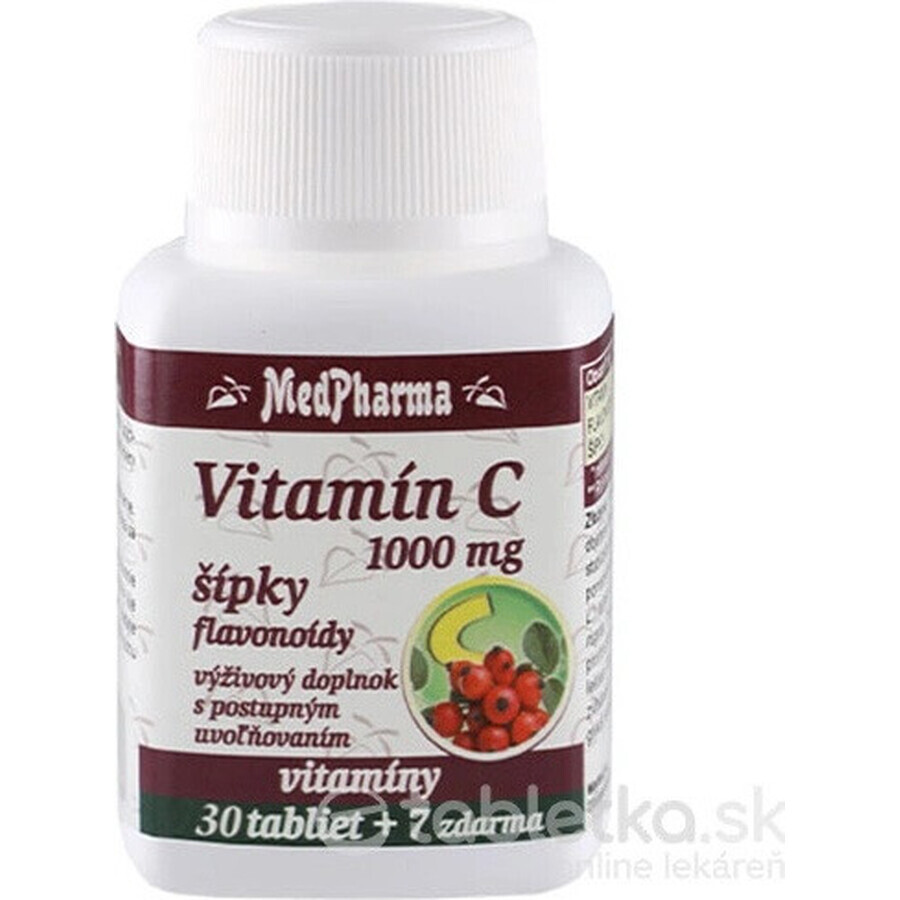 MedPharma VITAMINA C 1000 mg con escaramujo 1×37 tbl, liberación gradual