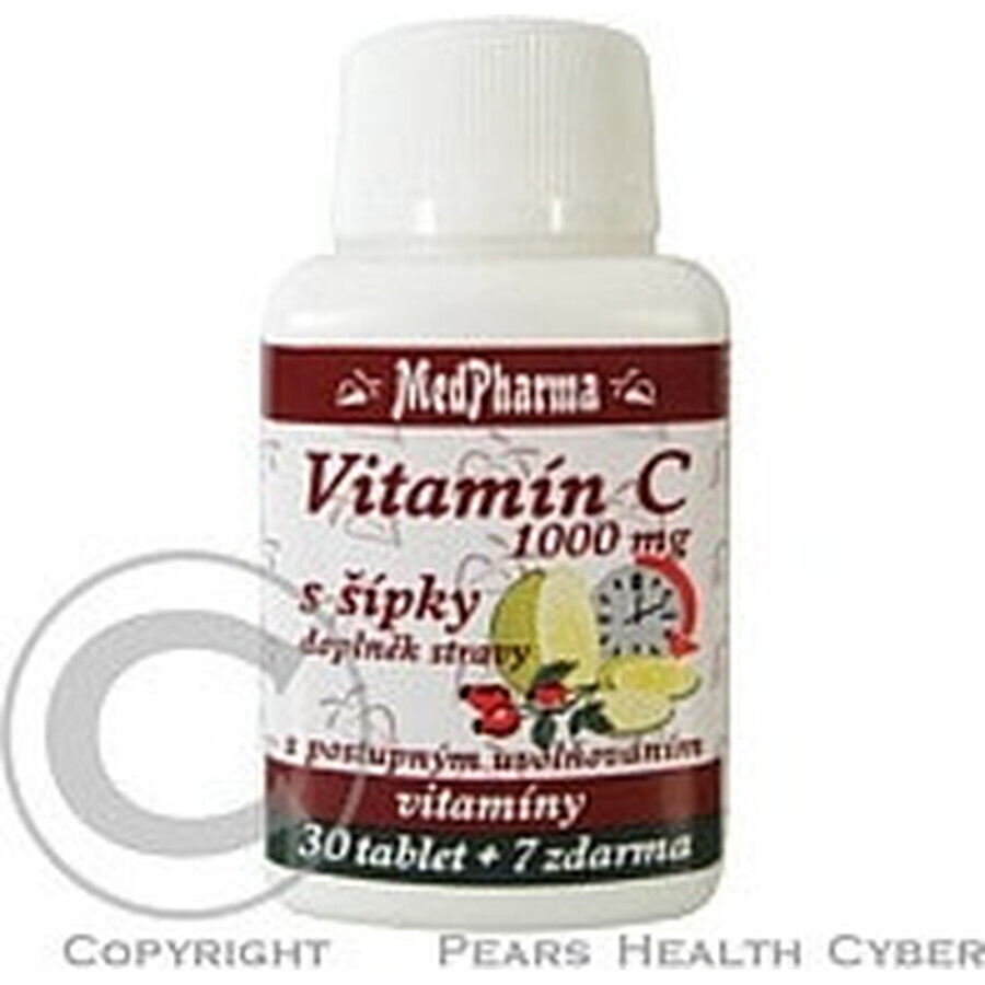 MedPharma VITAMINA C 1000 mg con escaramujo 1×37 tbl, liberación gradual