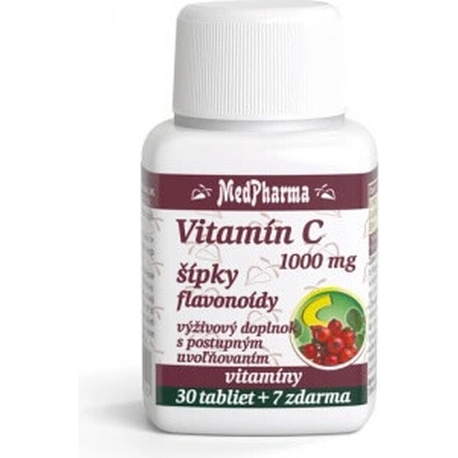 MedPharma VITAMINA C 1000 mg con escaramujo 1×37 tbl, liberación gradual