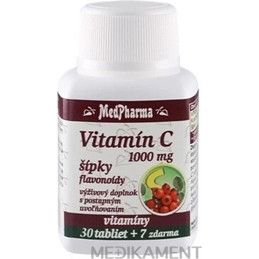 MedPharma VITAMINA C 1000 mg con escaramujo 1×37 tbl, liberación gradual