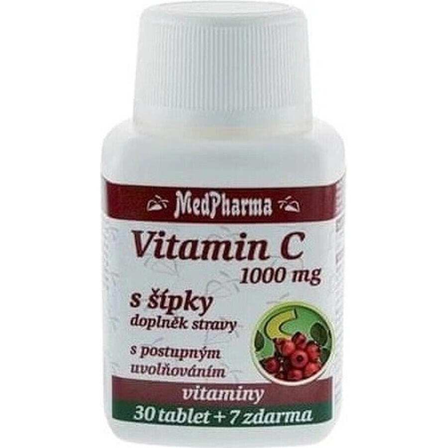 MedPharma VITAMINA C 1000 mg con escaramujo 1×37 tbl, liberación gradual