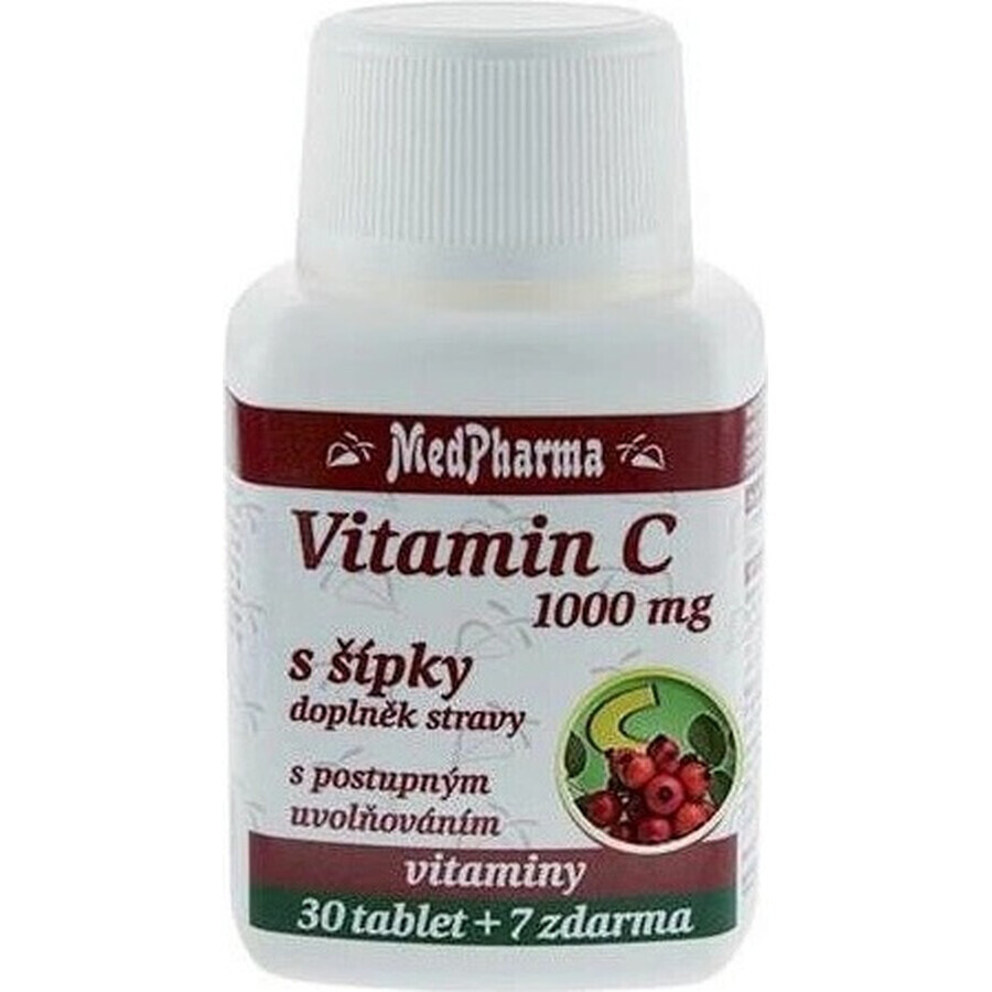 MedPharma VITAMINA C 1000 mg con escaramujo 1×37 tbl, liberación gradual