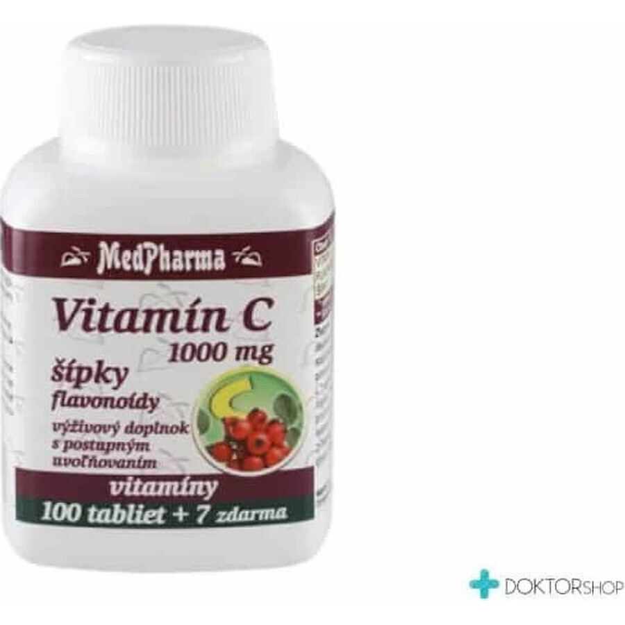 MedPharma VITAMINA C 1000 mg con escaramujo 1×37 tbl, liberación gradual