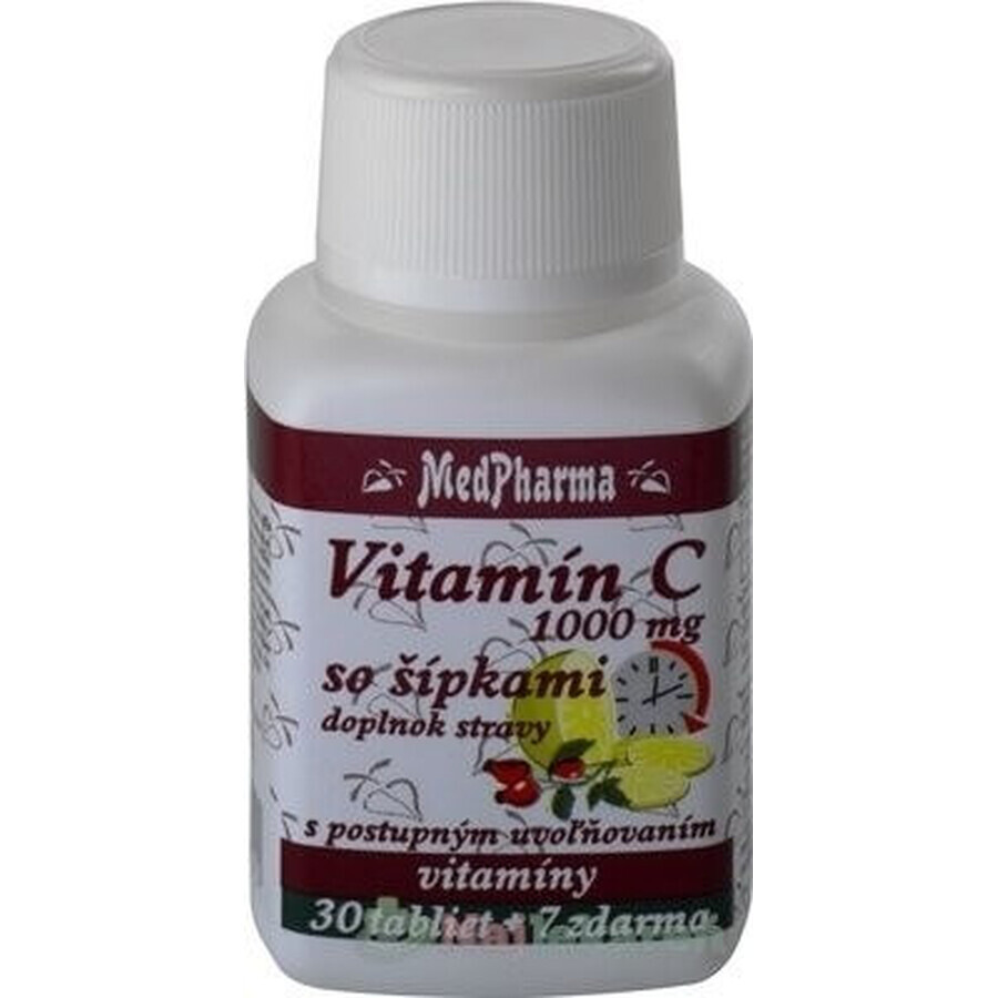 MedPharma VITAMINA C 1000 mg con escaramujo 1×37 tbl, liberación gradual