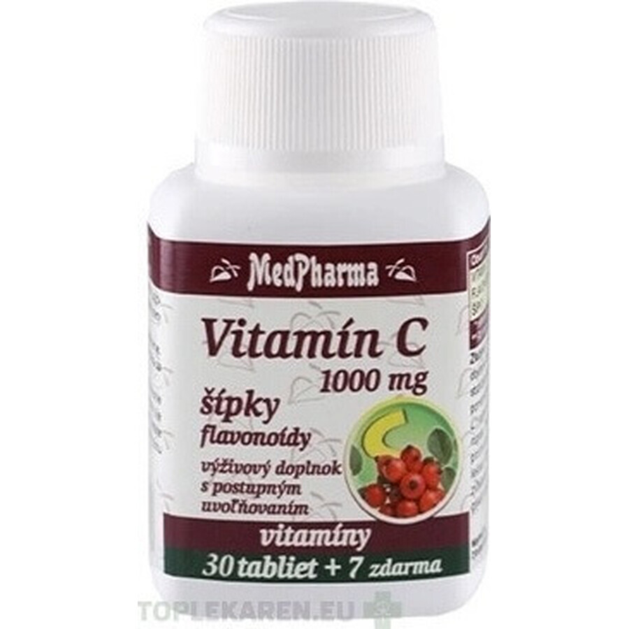 MedPharma VITAMINA C 1000 mg con escaramujo 1×37 tbl, liberación gradual