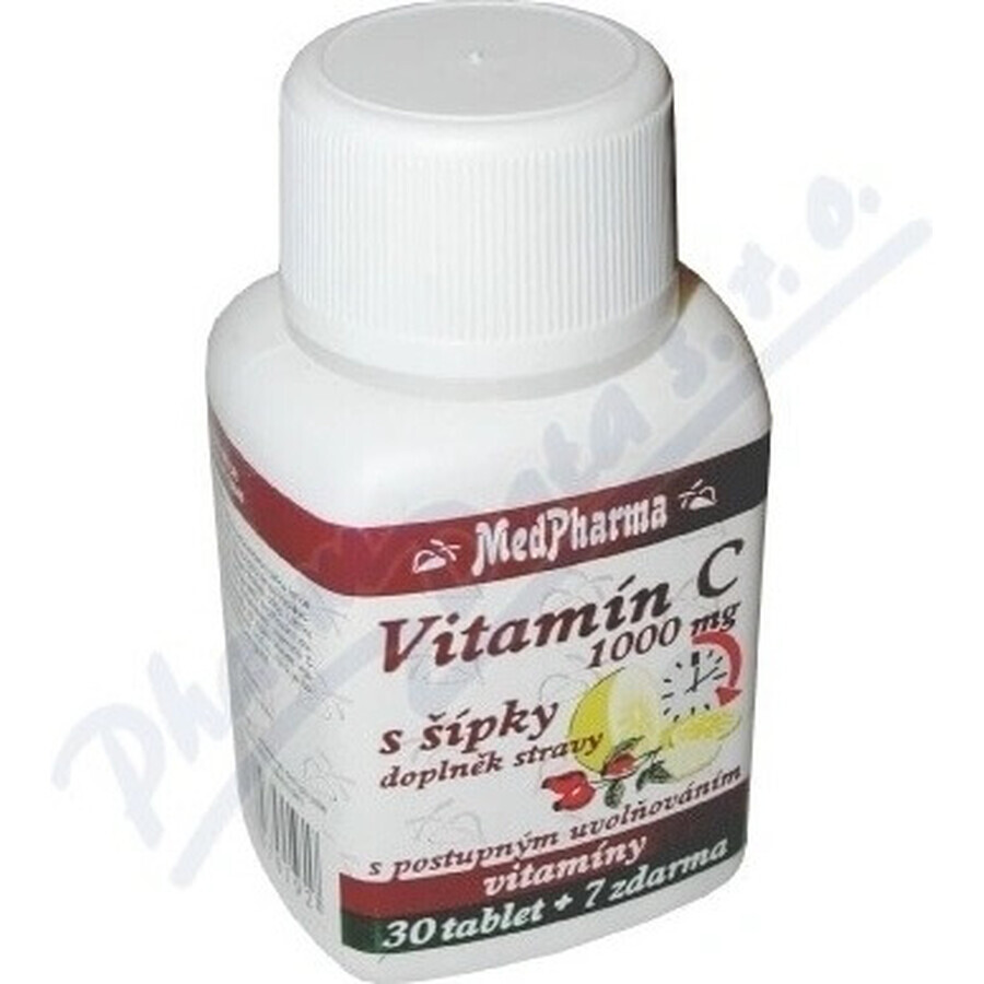 MedPharma VITAMINA C 1000 mg con escaramujo 1×37 tbl, liberación gradual