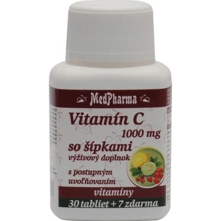 MedPharma VITAMINA C 1000 mg con escaramujo 1×37 tbl, liberación gradual