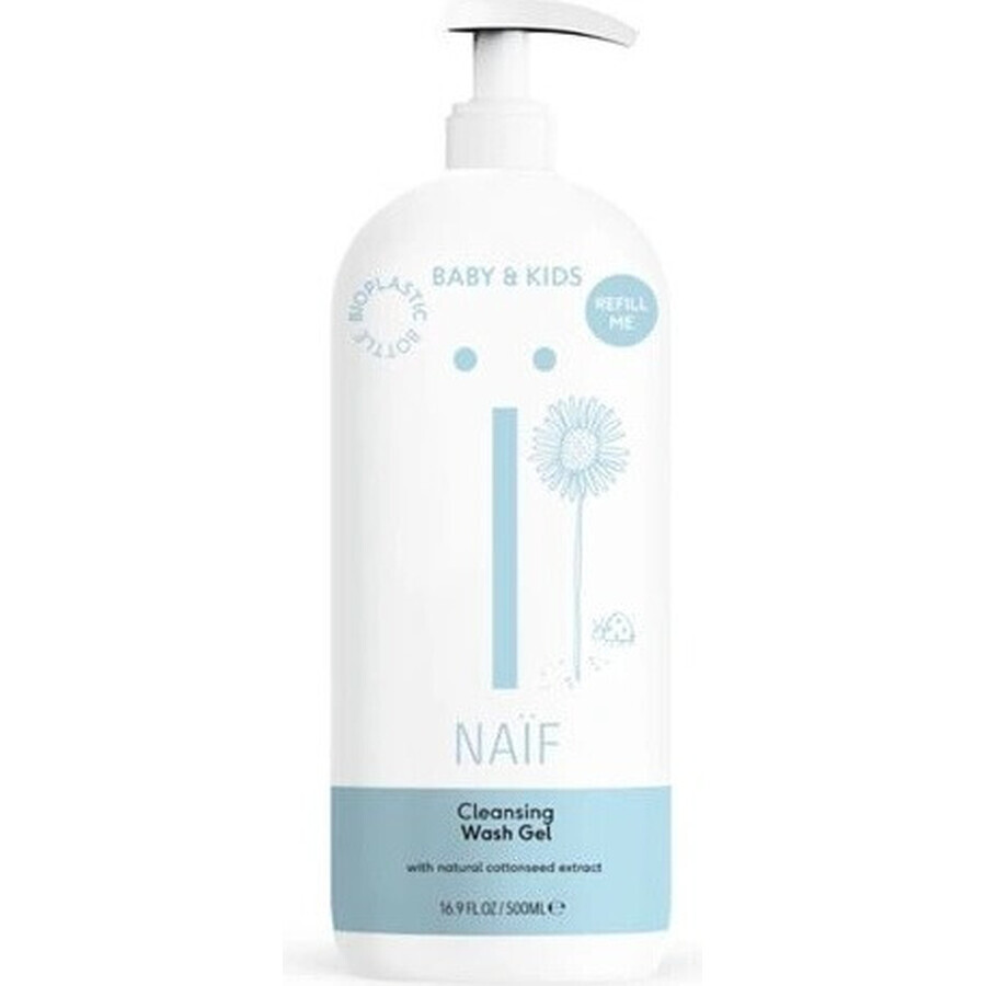 NAÏF Gel detergente e lavante per bambini e neonati 1×500 ml, gel detergente e lavante per bambini