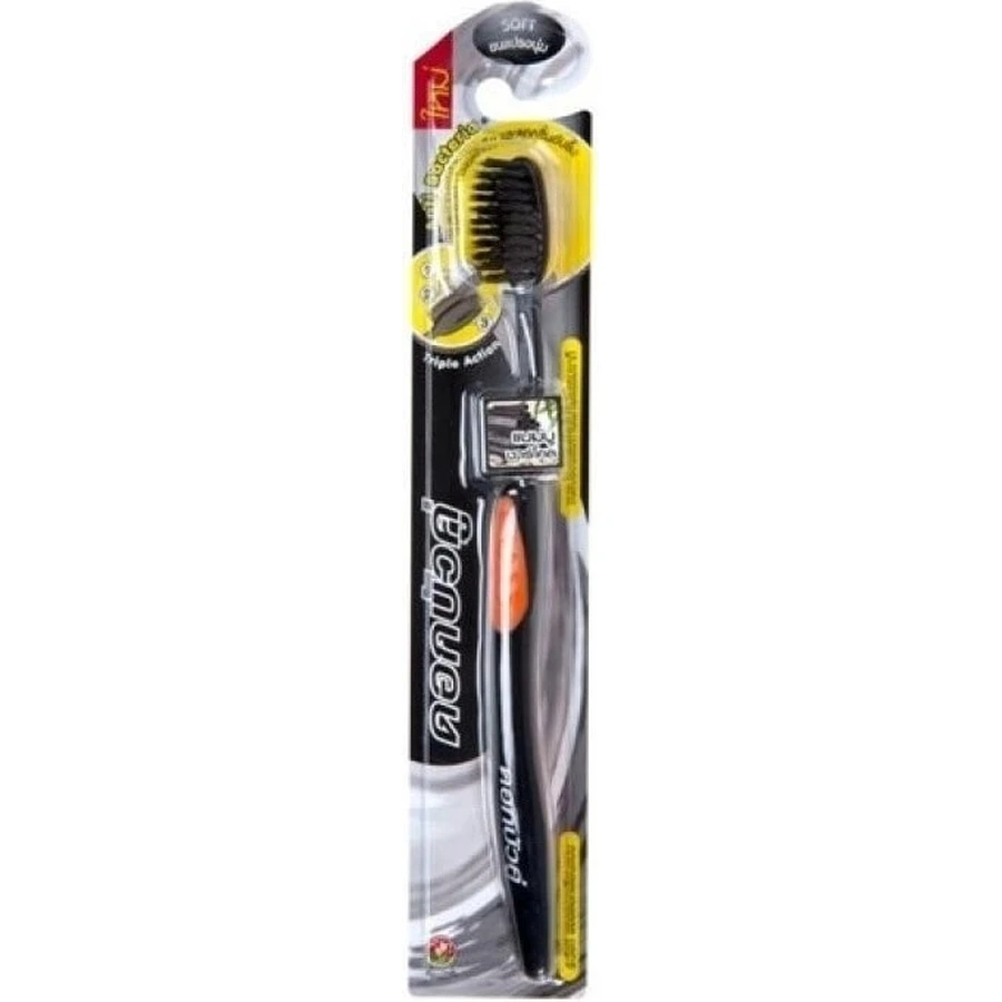 Twin Lotus Bamboo Bamboo Charcoal Zahnbürste 1×1 Stück, Zahnbürste
