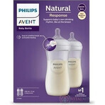 Philips AVENT Natural Response Biberón 330 ml, 3m+ 2 unidades 1×2 unidades 1×2 Biberón, vidrio