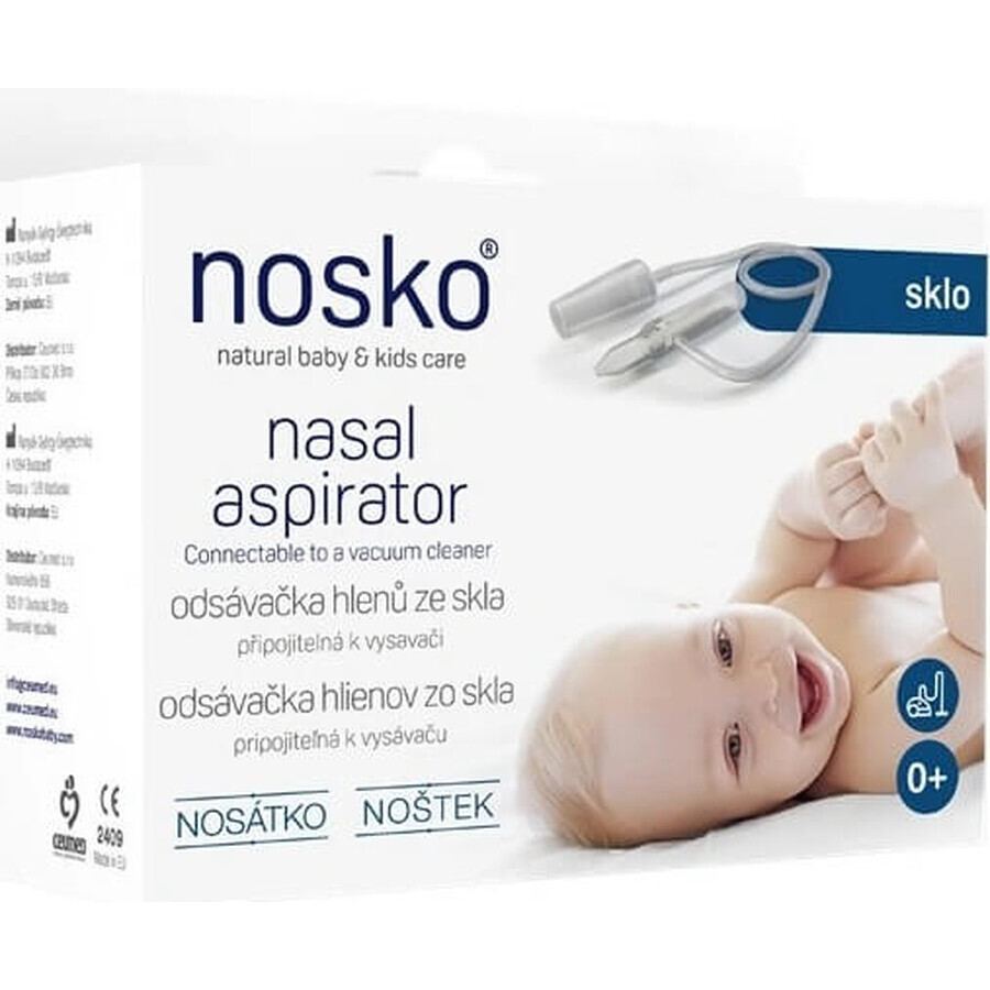 Extractor de esputo Nosko - Botella 1×1 ud, plástico con cabeza de vidrio, acoplable a aspirador