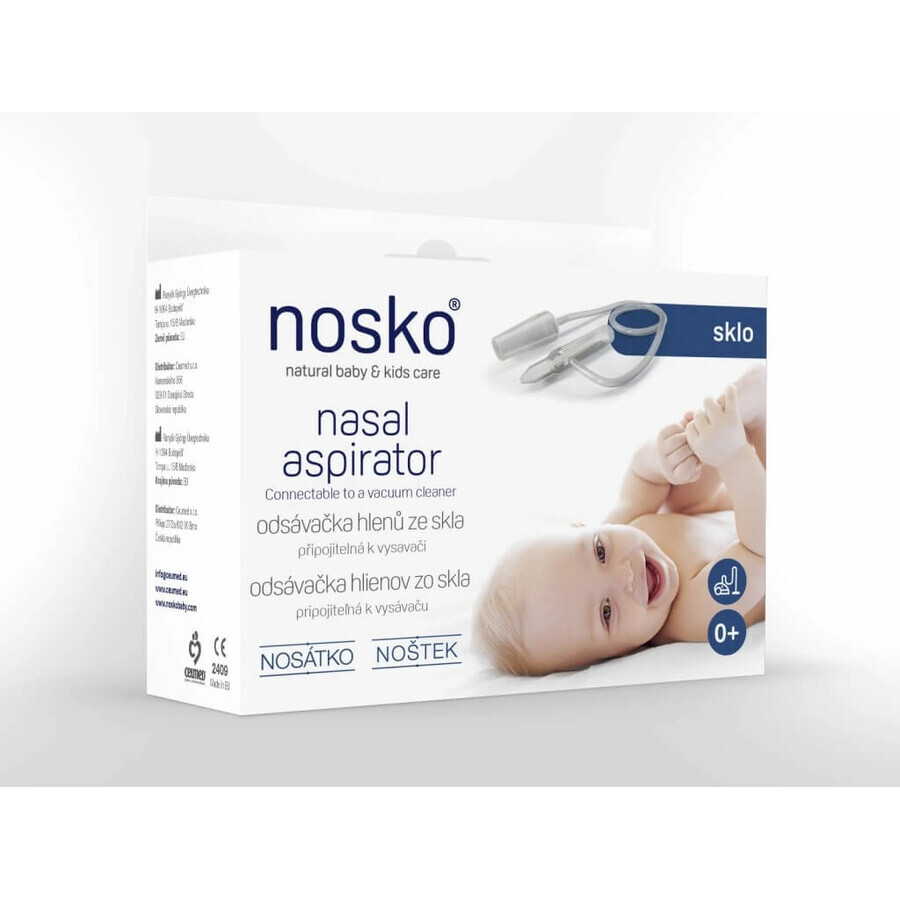 Extractor de esputo Nosko - Botella 1×1 ud, plástico con cabeza de vidrio, acoplable a aspirador