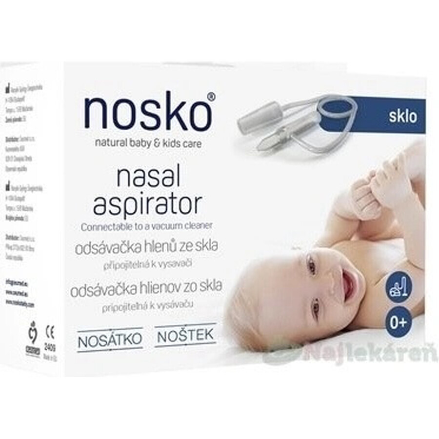 Extractor de esputo Nosko - Botella 1×1 ud, plástico con cabeza de vidrio, acoplable a aspirador