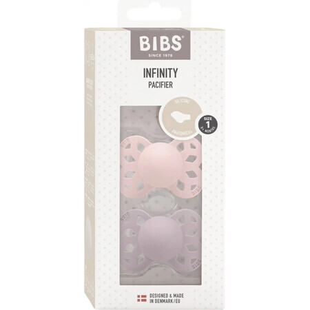 BIBS Infinity Anatomische Siliconen Fopspenen 2st - maat 2, Blossom / Dusky Lilac 1×2 st, siliconen fopspenen