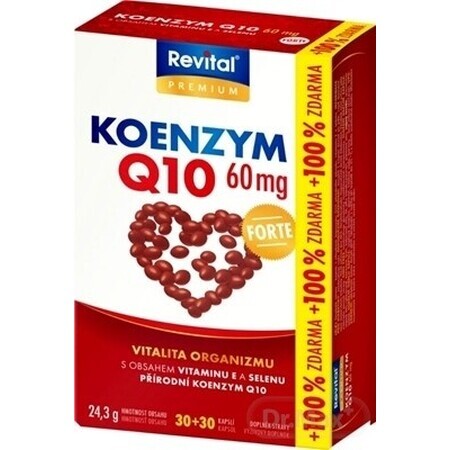 KOENZYM Q10 60 mg FORTE 1×60 cps avec vitamine E et sélénium